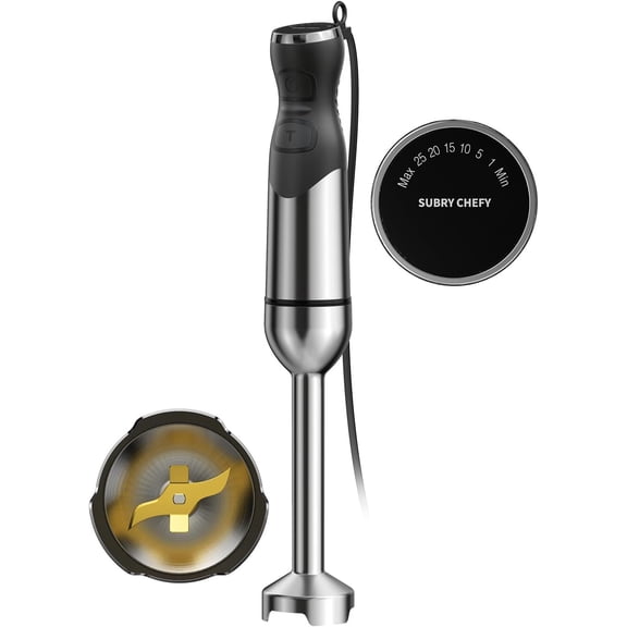 2025 New 1000W Immersion Blender Handheld  25-Speed, Stainless Steel, Hand Blender, Corded Hand Mixer with Heavy-Duty Copper Brushless Motor & Gift Box