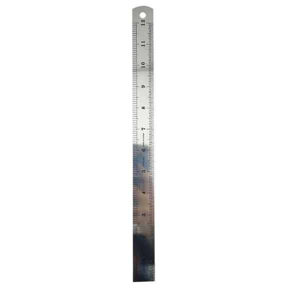 2025 New 13" Stainless Steel Ruler Dual-Scale Inch/Cm Silver for Engineering, Drawing, Office