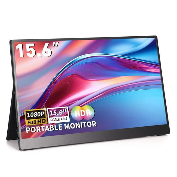 (2025 New) 15.6" 1080P Portable Gaming Monitor | USB-C & HDMI | HDR | Ultra-Slim | Smart Cover | Secondary Screen for PC, Mac, Xbox, PS5, Switch