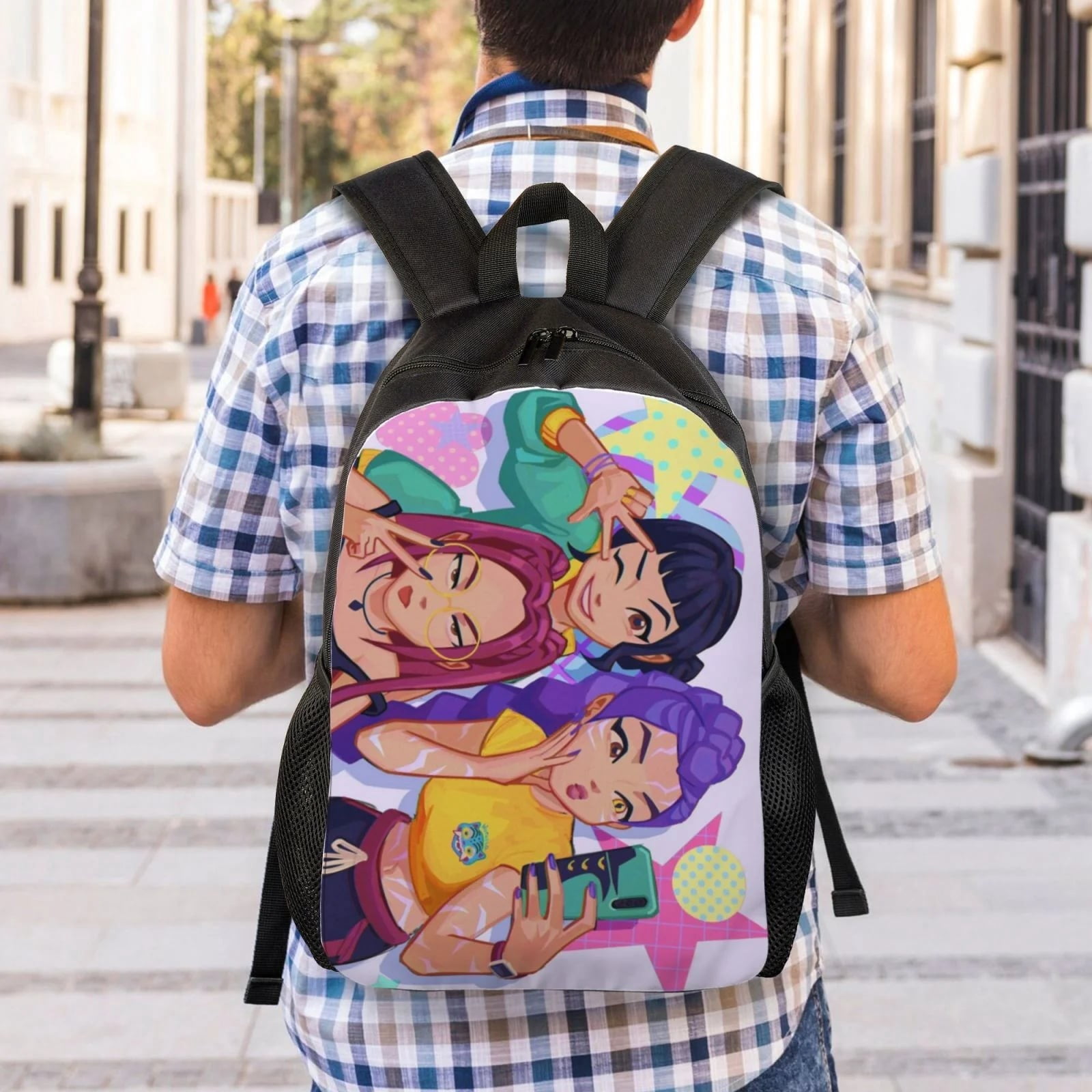 2025 New 16.1 INCH Lightweight Huntrix Kpop Demon Hunters Backpack, Travel Laptop Backpacks School Bag College Traveling Backpack Large Bookbags Back To School Supplies Mochilas for Teens Students