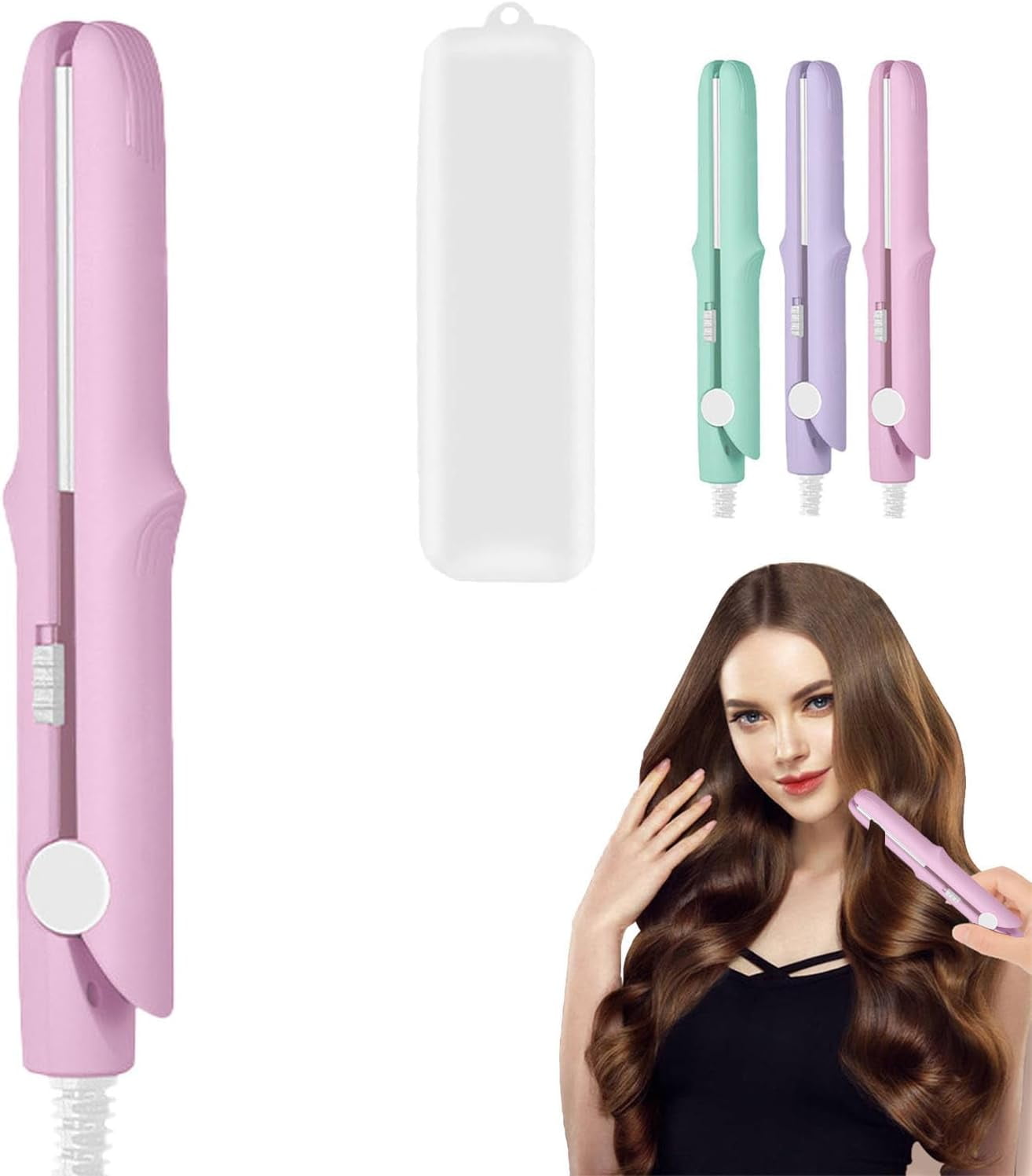 2025 New 2 in 1 Mini Dual Purpose Curling Iron, Mini Curling Wand Flat ...