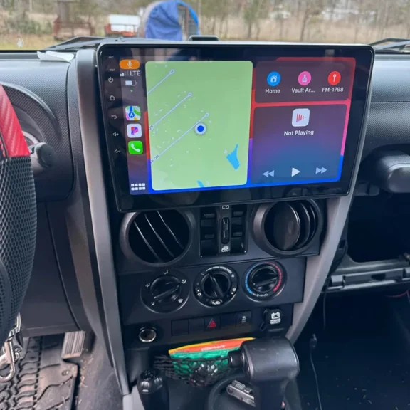 2025 New 2+64G Android 15 Car Stereo for Jeep Wrangler JK 2007-2017 | 10in FHD Touchscreen | Wireless/Wired CarPlay & Android Auto GPS Navigation, Bluetooth 5.0/WiFi/FM/RDS + SWC Split Screen