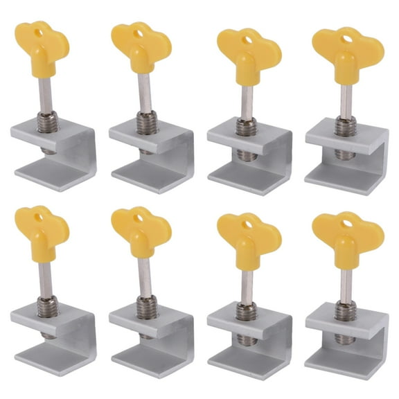 2025 New! 2 Sets Adjustable Sliding Window Locks Stop Aluminum + Plastic Door Frame Security Lock with Keys