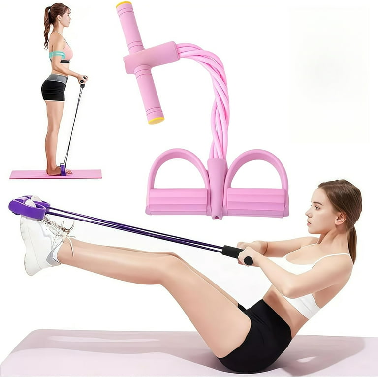 2025 New 21 Fitness Resistance Bands-4 Tube Pedal Ankle Puller