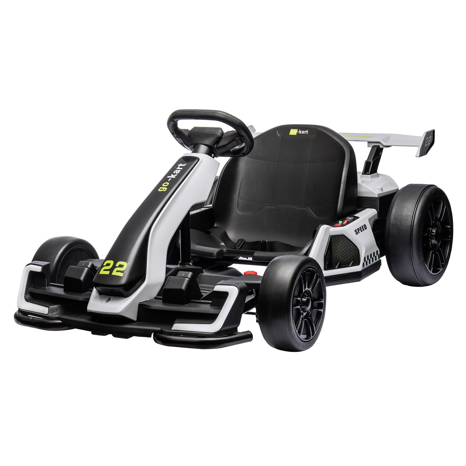 2025 New 24V 7.5 Mph Electric Go Kart,Go Kart Electric Drift Kart Car with Adjustable Seat,with 300W Strong Motor, Drift/Sport Mode, Big Battery, Eva Tire,Length Adjustmen,Racing Toy for Kids