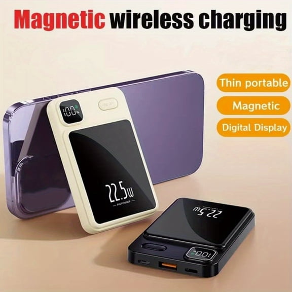 2025 New 29800mAh Slim Magnetic Wireless Power Bank with LED Display & 22.5W Fast Charging for Phone Tablet, Perfect Gift for Mother's Father's Day