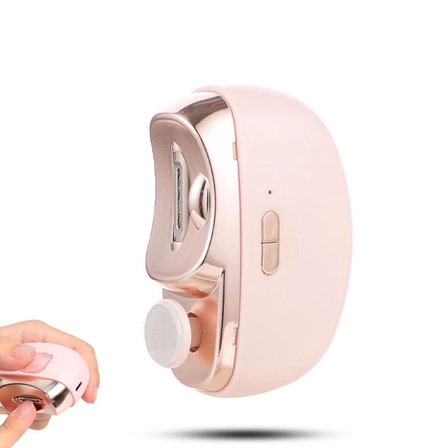 2025 New 3 in 1 Automatic Electric Nail Clipper with Polishing, Electric Nail Trimmer for Seniors Adults Baby, Electric Nail Clippers Nail File with Clip Storage & LED Light Pink
