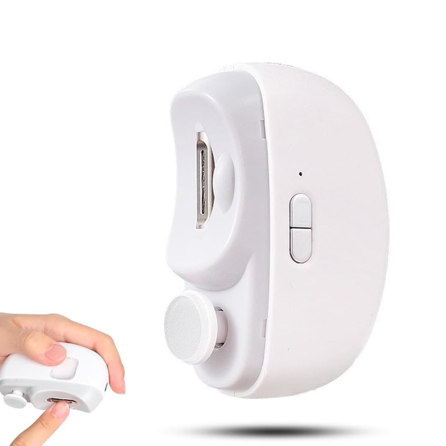 2025 New 3 in 1 Automatic Electric Nail Clipper with Polishing, Electric Nail Trimmer for Seniors Adults Baby, Electric Nail Clippers Nail File with Clip Storage & LED Light White