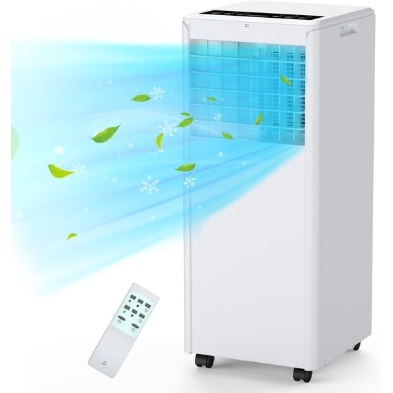 2025 New 3-In-1 Portable Air Conditioner - 8,000 BTUs, Fan, LED Display, Remote Control, Timer, and Sleep Mode for Rooms Up to 350 Sq.Ft