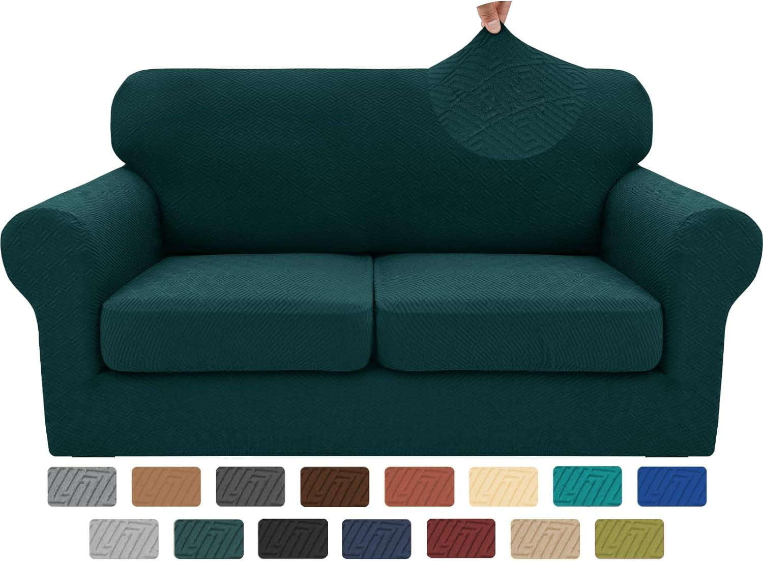 2025 New 3 Pieces Couch Covers for 2 Cushion Sofa Super Stretch ...