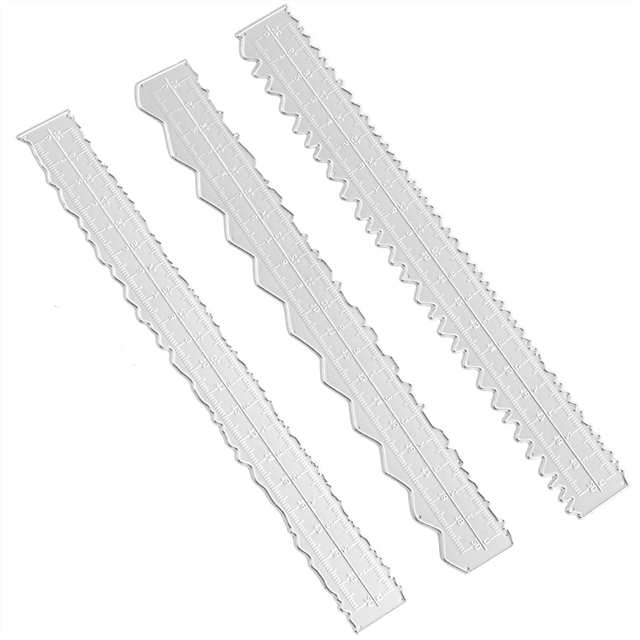 2025 New! 3 Styles Irregular Edge Ruler,Metal Craft Ruler Paper Tearing ...
