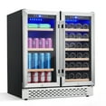 thumbnail image 1 of 2025 New 30 Inch Beverage and Wine Cooler - Dual Zone Built-In/Freestanding, Holds 28 Bottles and 80 Cans, Independent Temp Control, Quiet Compressor, for Red, White & Champagne, 1 of 8