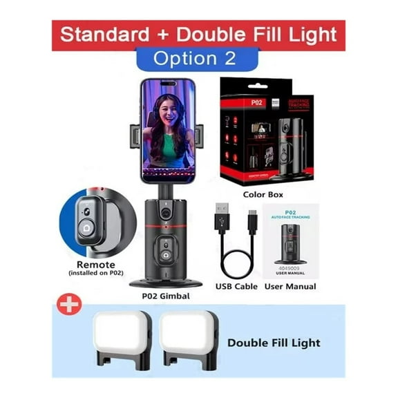 2025 New 360 Rotation Gimbal Stabilizer Desktop AI Automatic Tracking gimbal With Remote shutter For Smartphone Tiktok