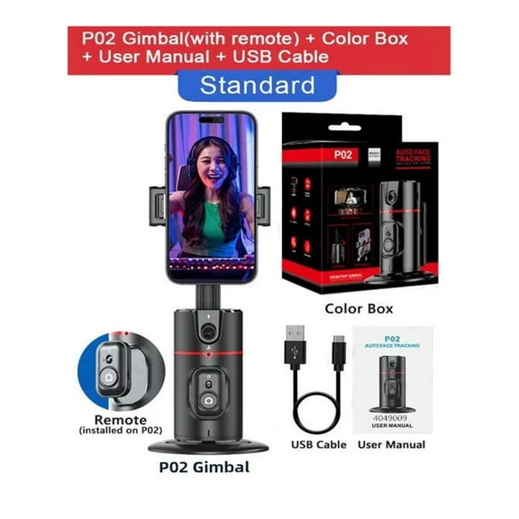 2025 New 360 Rotation Gimbal Stabilizer Desktop AI Automatic Tracking gimbal With Remote shutter For Smartphone Tiktok