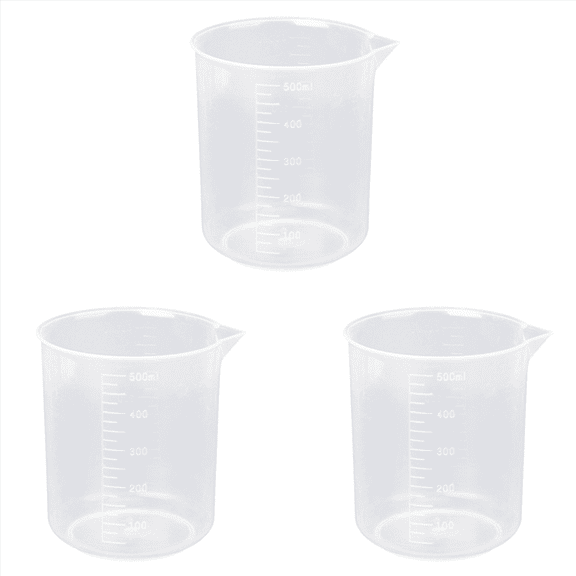 2025 New! 3X 500Ml Graduated Beaker Transparent