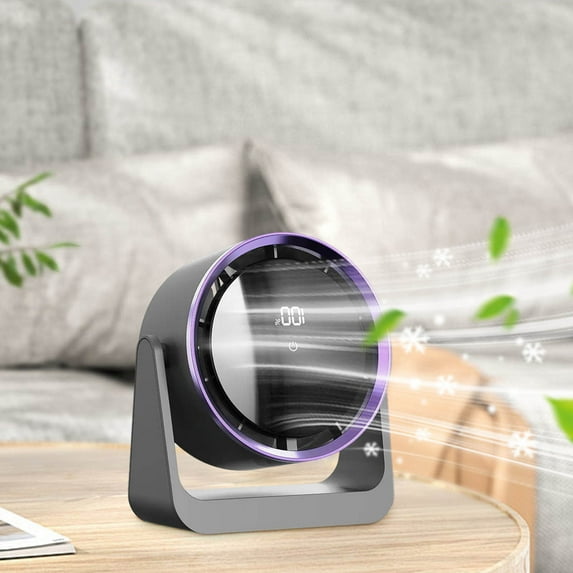 2025 New 5-in-1 Smart Desk Fan with LED Light & Digital Screen - 5-Speed 30dB Ultra-Quiet, Type-C Fast Charge, Wall/Desk Dual Mode for Dorms/Office/Bedroom