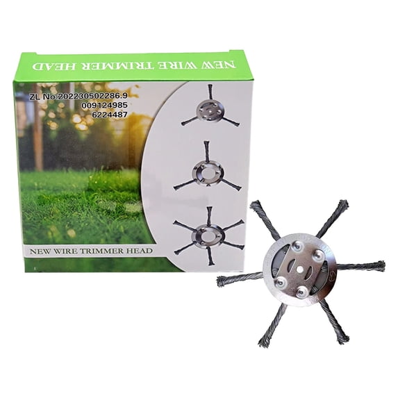2025 New 6-Inch Steel Wire Trimmer Head – Universal Replacement for Weed Eater,Cordless String Trimmers & Lawn Mowers – Durable Weed Removal Tool(Six Stainless Steel Blades)
