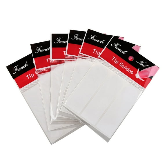 2025 New! 6 Pack Of 48 Nail Art French Manicure Tip Guides Stickers