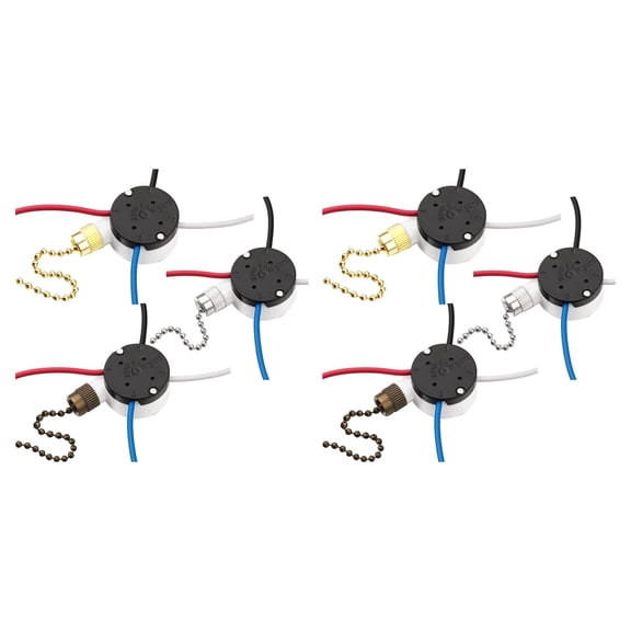 2025 New! 6 Pcs Ze-208S E89885 3 Speed 4 Wire Pull Chain Switch Ceiling Fan Light Replacement Part,A