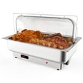 thumbnail image 1 of 2025 New 9QT Electric Chafing Dish Set, for Buffet with Temperature Control, Roll Top Stainless Steel Buffet Servers and Warmers, with Transparent Lid, for Catering and Parties, 1 of 6
