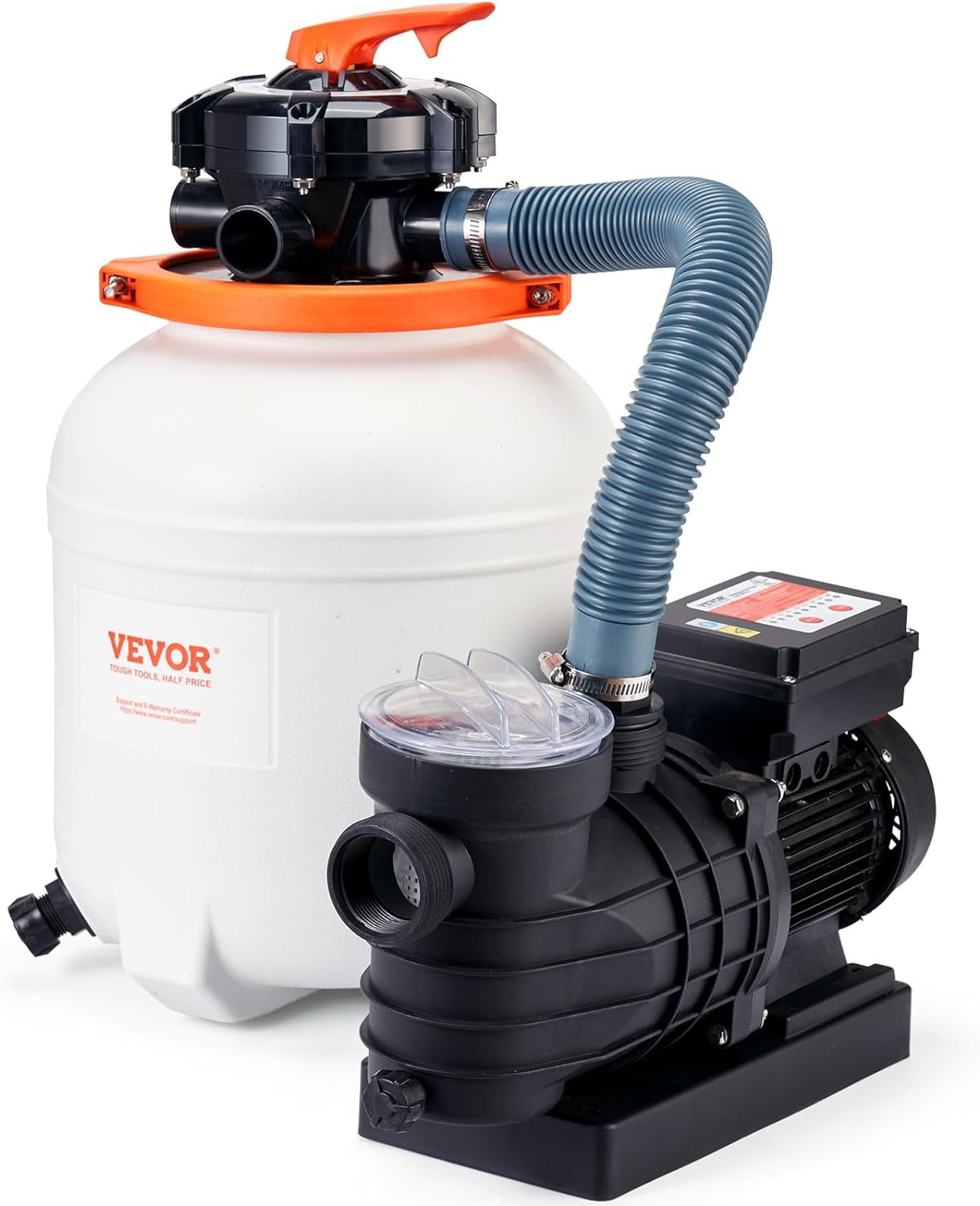 2025 New Above Ground Sand Filter Pump, 3500 GPH High-Flow Pool Sand Filter Pump, 14" Sand Filter with 2/3 HP Pool Pump & 6-Way Valve, For Pools Up To 22000 Gallons