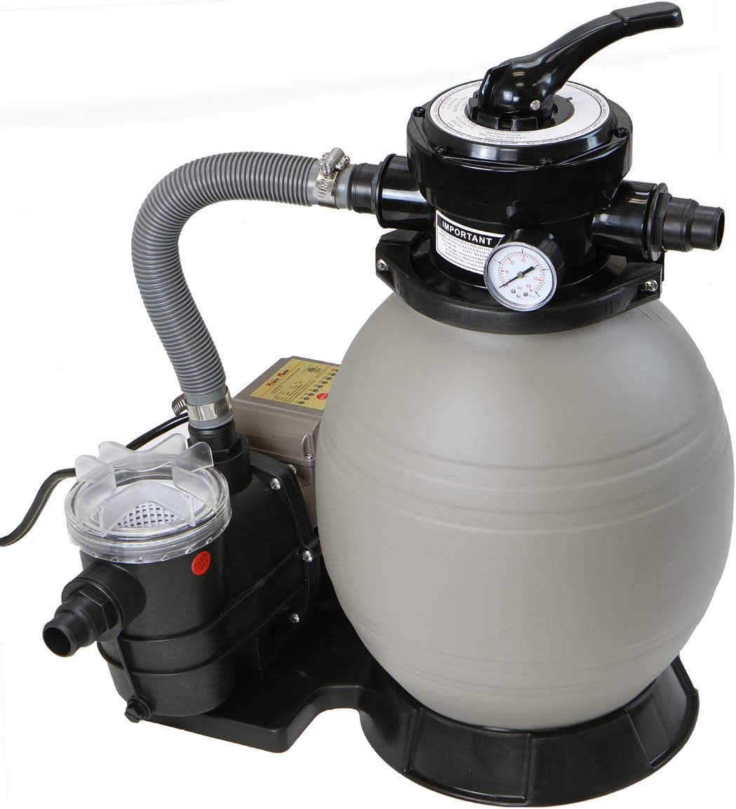 2025 New Above Ground Sand Filter Pump, 3800 GPH High-Flow Pool Sand Filter Pump, 16" Sand Filter with 1 HP Pool Pump & 6-Way Valve, For Pools Up To 27000 Gallons