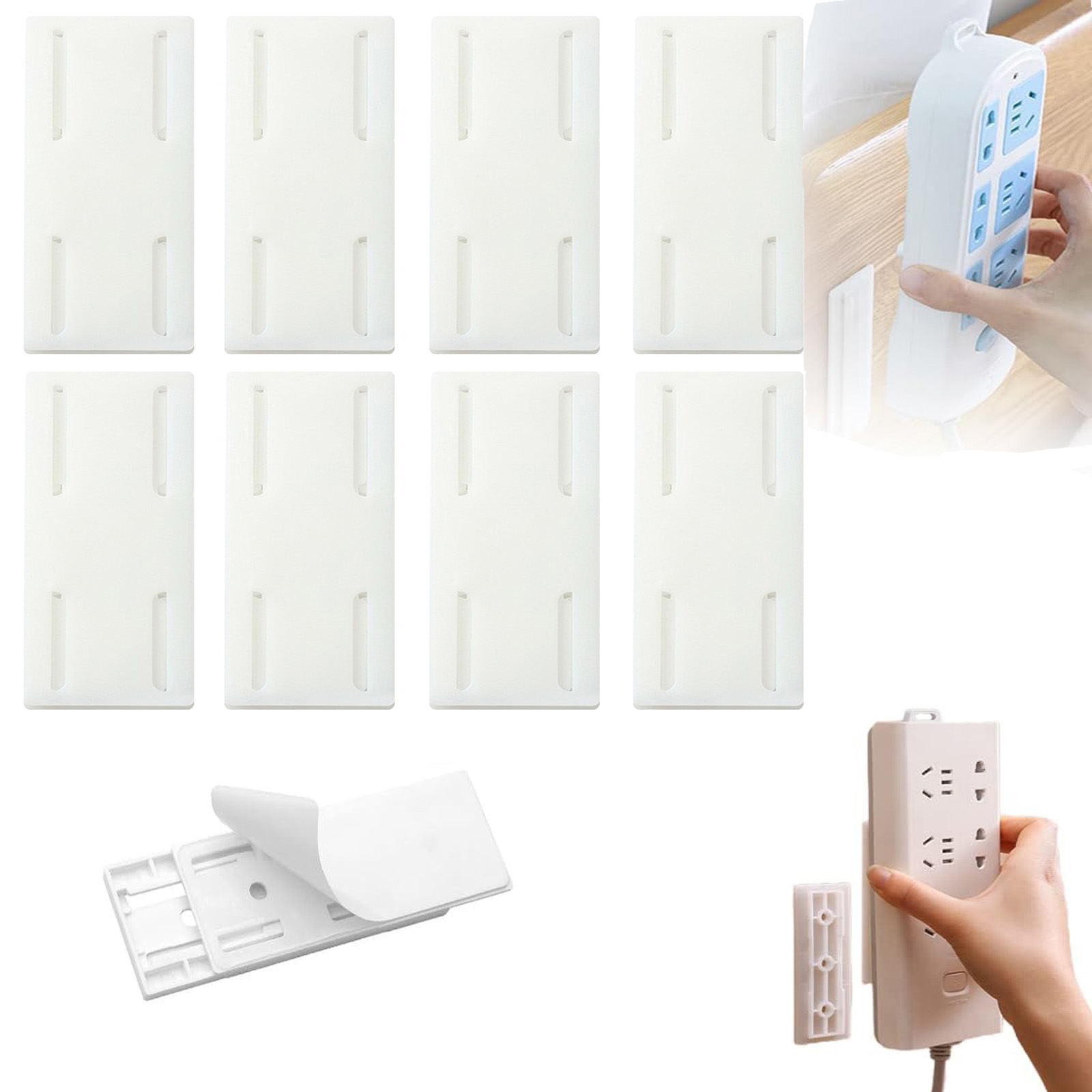 2025 New Adhesive Punch Free Socket Holder, Self-Adhesive Desktop ...