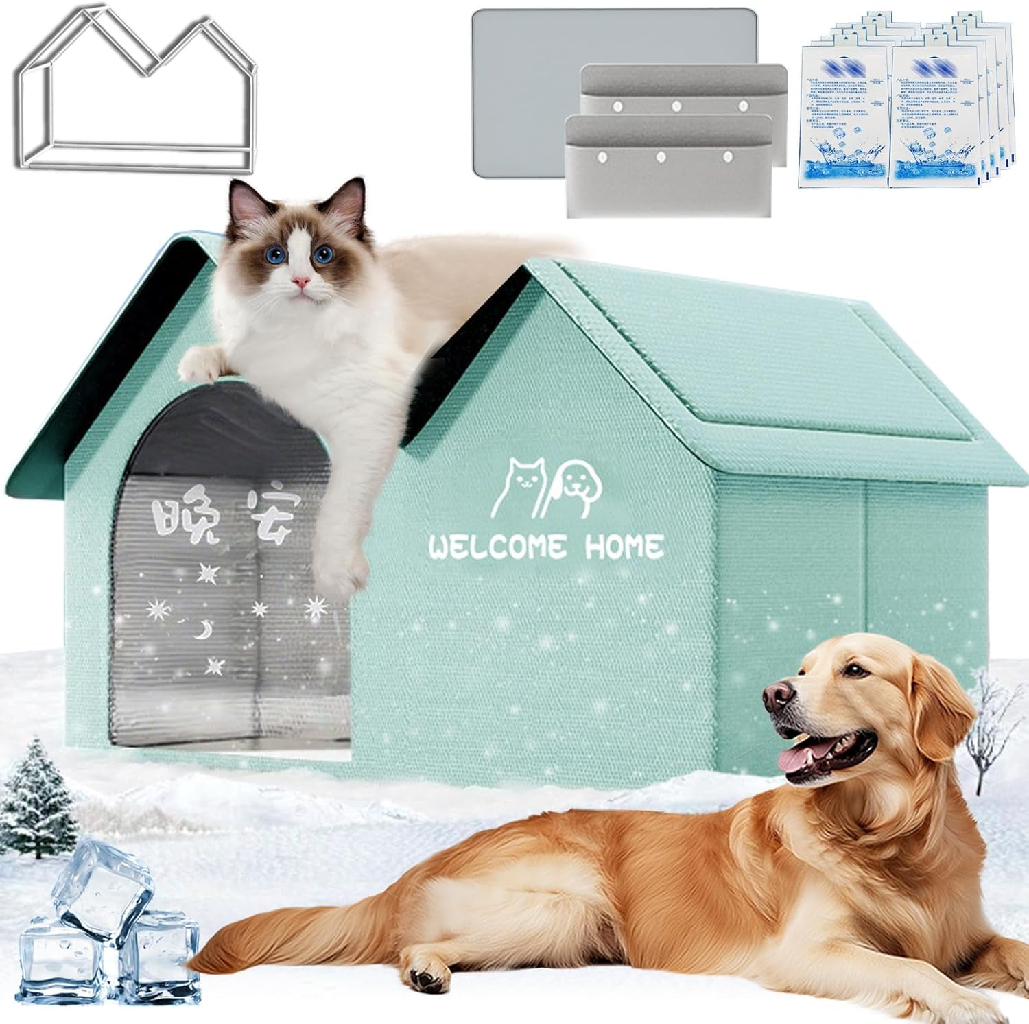 2025 New Air Conditioned Dog House, Dog House with Ac, Cooling Dog