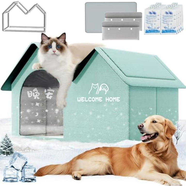 Dog Kennel Pet Cool Air Conditioner Outdoor Cat House Pet Foldable