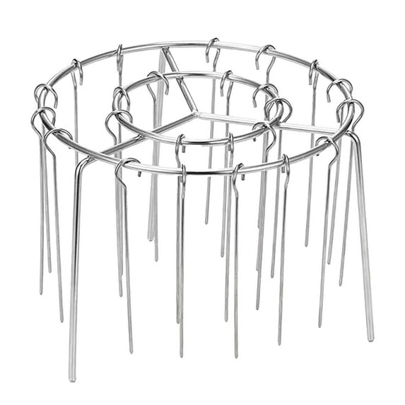 2025 New Air Fryer Grill Stainless Bbq Kabob Barbecue Rack with Round Hanging & Vertical Meat Skewers, 6.3In Base + 24 Skewers Air Fryer Skewer Rack for , 1 Air Fryer Rack with 24 Roasting Pins