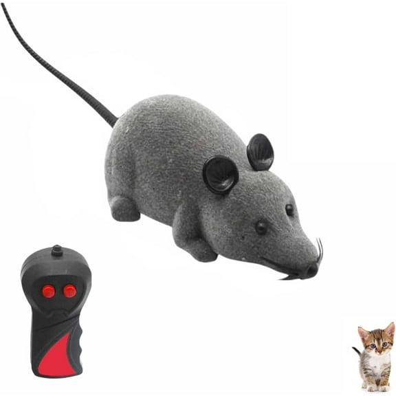 2025 New Automatic Moving Rc Mouse Toy, Rechargeable Interactive Fake Rat Toy for Indoor Cats Dogs, Remote Control Mouse