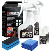 2025 New Automotive Headlamp Restoration Fluid, Pro Headlight Rejuvenator Kit with Keep Clear Headlight Coating, Headlight Cleaner Spray Instant Oxidation Removal for Yellowing Cloudy (b)