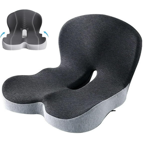 2025 New Back and Seat Cushion Car, Memory Foam L-Shaped Integrated Seat Cushions for Car, Ergonomic Back Support & Sciatica Relief for Long Drives
