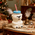 thumbnail image 1 of 2025 New Bear Straw Cup 20oz - Comfortable Grip, Easy-sip Straw, Durable & Odor-free, Heat/Cold Resistant, Easy To Carry, Ideal Gift For Cute Drinkware Enthusiasts Or Daily Use., 1 of 9