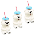 thumbnail image 1 of 2025 New Bear Straw Cup,Set of 3 Clear Bear Glass Cup with Lid and Straw Cute Bear Glass Bottle Mug for Juice Milk Tea Smoothies Infused Water Beverage Food Grade Microwave Safe (Smiling Bear) ﻿, 1 of 5