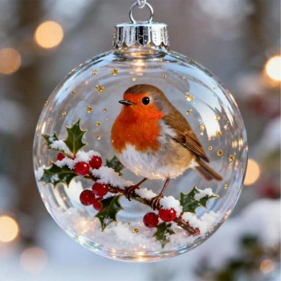 2025 New Birds Crystal Ornament for Christmas Tree, Wild Bird Wonders Crystal Ornament Collection, Cardinal Bird Christmas Ornaments for Xmas Tree & Memorial Gifts, Clear Holiday Decor