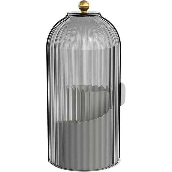 3-Slot 360° Rotating Dustproof Waterproof Makeup Organizer with 3 Compartments, Black