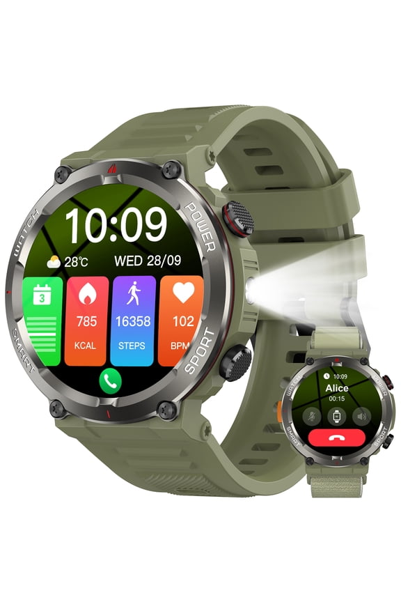 2025 New Blackview W50pro Waterproof Smartwatch with LED Flashlight Emerg Men's Automatic Chronograph Watch Waterproof Chronograph Business Watch Automatic Watch Luminous