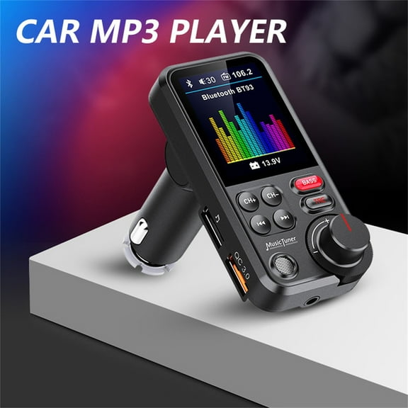 Pruboru Bluetooth Car Adapter Radio Car Kit MP3 Player Support Hands-Free Calling (1 Main Unit, 1 Audio Cable, 1 Instruction Manual)