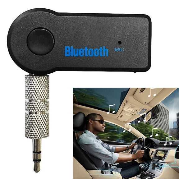 2025 New Bluetooth Receiver for Car, Noise Cancelling 3.5mm AUX Bluetooth Car Adapter, Wireless Audio Receiver for Home Stereo/Wired Headphones, Hands-Free Call, 16H Battery Life