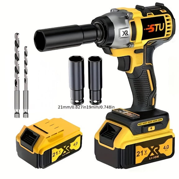 2025 New Brushless Lithium-Ion Cordless Impact Wrench - Rechargeable with Sockets | Perfect for Car Maintenance & Nut Disassembly | Ideal Gift for Boyfriends & Fathers