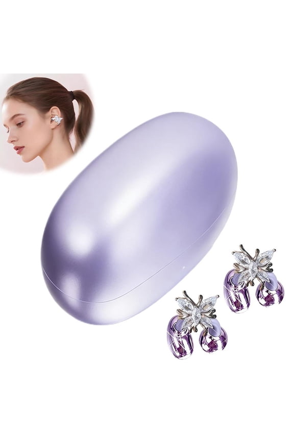 2025 New Butterfly Earrings Bluetooth Headphones Ear Clip Wireless Sports Headphones with Earrings, Wireless Open Ear Clip On Earbuds Headphonesfor Women Men Sports