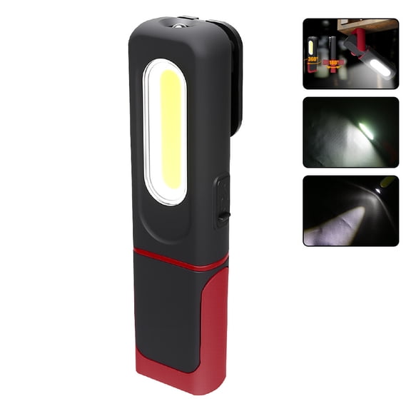 2025 New COB Work Light, USB Rechargeable Magnetic Rotating Spotlight with Hook, Portable Flashlight with Hook Design Suitable for Camping, Emergency, Fishing, Construction Sites, Halloween