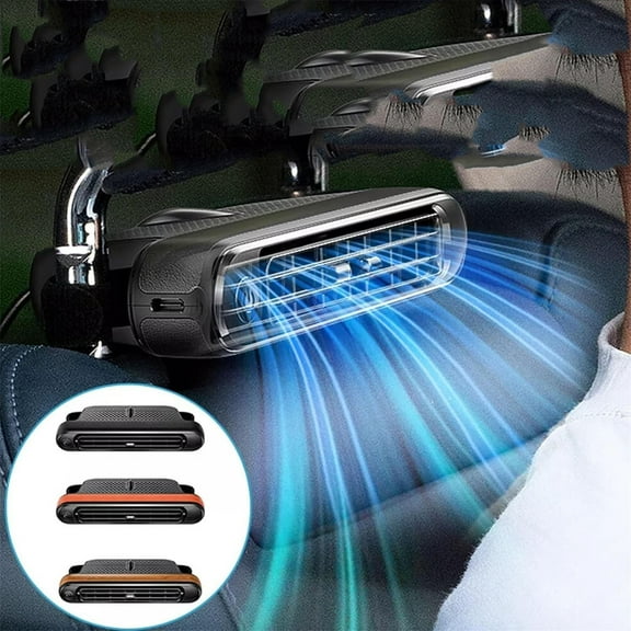 2025 New Car Backseat Cooling Fans, Usb Plug-In Backseat Fans, Three Speed Powerful Twin Turbo Fans,For Rapid Circulation of Cold Air in Automobiles,For Sedans SUV Truck Cars, Woodgrain