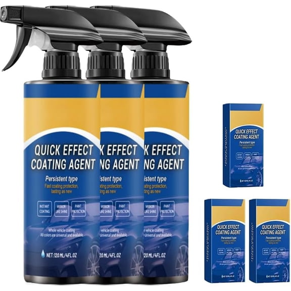 2025 New Car Coating Spray: Quick Effect Coating Agent, All-in-One Waterless Wash & Scratch Wax Polish. Effortlessly Removes Oil Film, Long-Lasting Gloss and Hydrophobic Protection, 250ml 3PCs