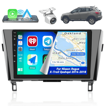 Docreld 2025 New Car Radio Stereo for Nissan Rogue X-Trail Qashqai 2014 2015 2016 2017 2018,Wireless Carplay/Android Auto,GPS Navigation,Wifi,10 inch,with Reversing Camera,1+32G
