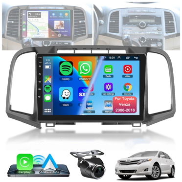 Camecho 9" Android 13 Car Stereo With GPS Nav & Carplay For Toyota Venza 2008-2016