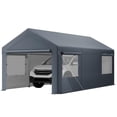 thumbnail image 1 of 2025 New Carport Canopy 10x20 FT Heavy Duty, Outdoor Garage Car Shelter Shade with Roll-Up Windows, Sidewalls & Doors, Uv Resistant and Waterproof for Car Truck Motorcycle, 1 of 7