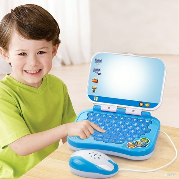 2025 New Children's Intelligent Laptop Early Learning With Star Sky Projection Mouse And Erasable Brush Educational Music Toy