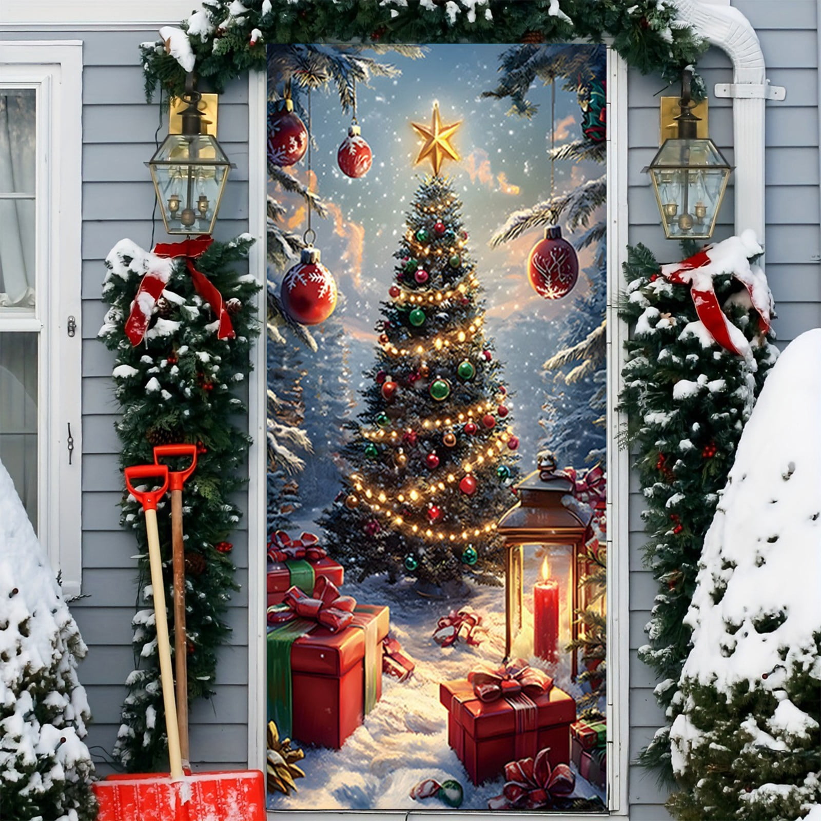 2025 New Christmas Door Frame Party Holiday Decoration Door Stickers